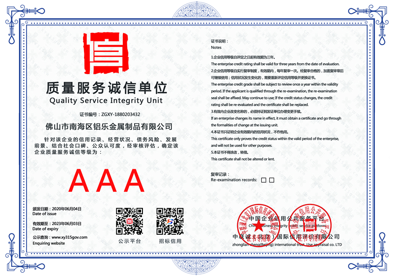 福建質(zhì)量服務(wù)誠(chéng)信單位